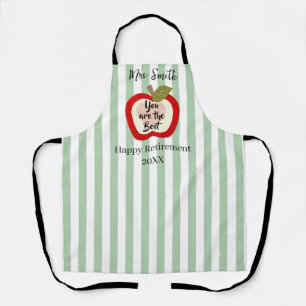 Teacher Retirement Thank You Apple Apron Retired