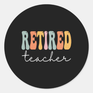 Teacher Retro Groovy Women Happy First Day Of Scho Classic Round Sticker