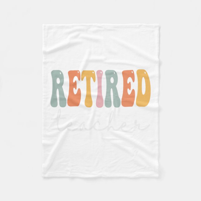 Teacher Retro Groovy Women Happy First Day Of Scho Fleece Blanket (Front)