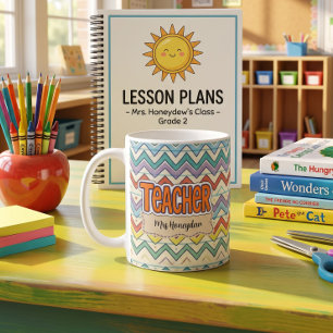Teacher Retro School Pattern  Coffee Mug