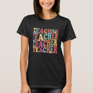 Teacher Retro Vintage Groovy Back To School Teachi T-Shirt