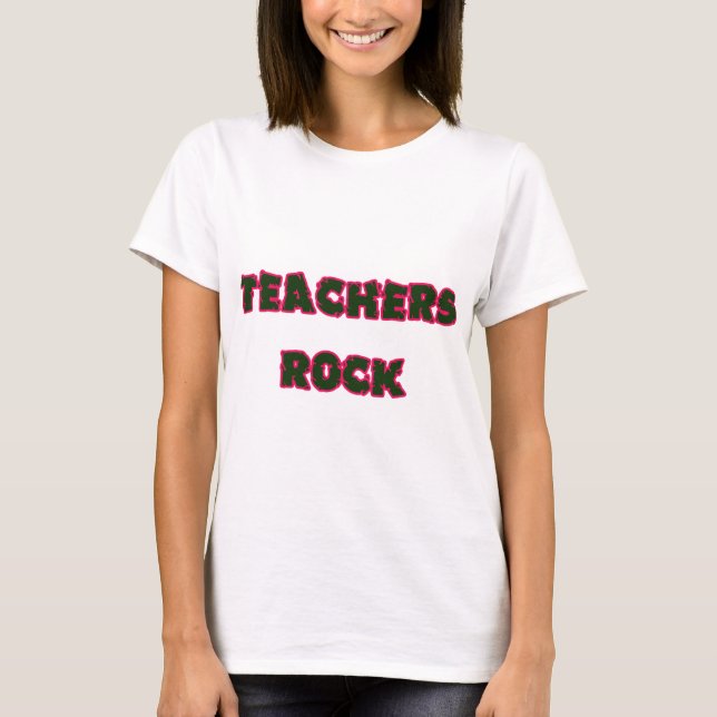 Teacher rock pink T-Shirt (Front)