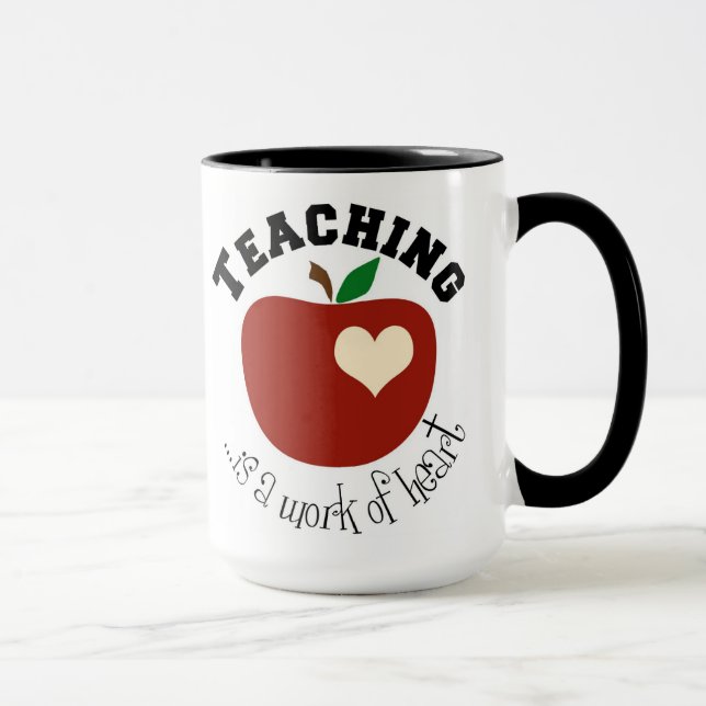 Teacher`s Gift, Black 15 oz Ringer Mug (Right)