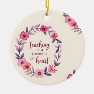 Teacher’s Wreath of Love Ceramic Ornament