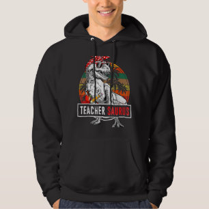 Teacher Saurus  100 Days Of School Dinosaur T Rex  Hoodie