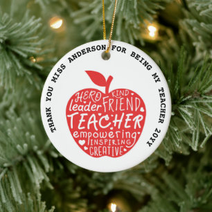 TEACHER SAYINGS QUOTES Personalised Gift Under 20 Ceramic Ornament