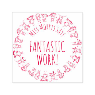 Teacher Says Fantastic Work Personalised Stamp