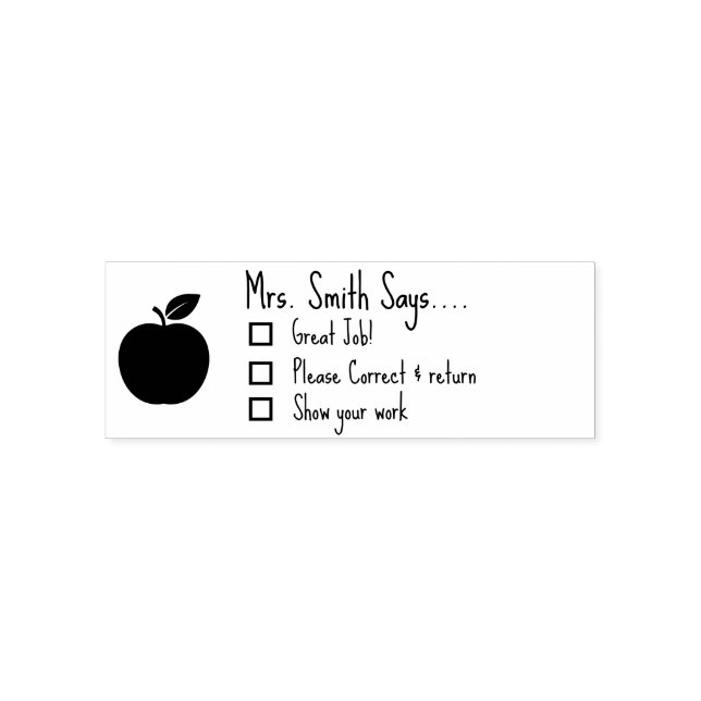 teacher says self inking rubber stamp (Design)