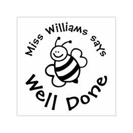 Teacher Says Well Done With Cute Bee Positive Self-inking Stamp