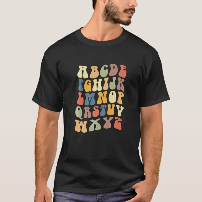Teacher School Alphabet Vintage Retro   T-Shirt (Front)