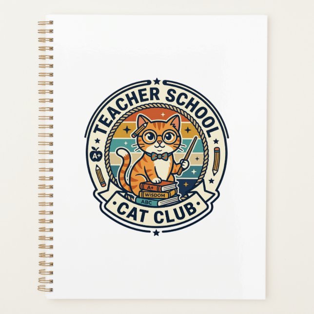 Teacher School Cat Cute Kitty Design - Teacher Sch Planner (Front)