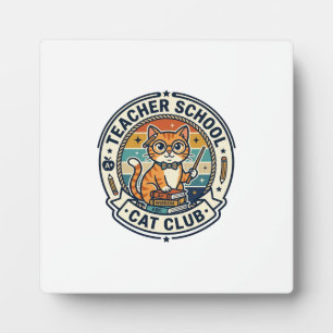 Teacher School Cat Cute Kitty Design - Teacher Sch Plaque