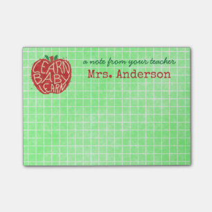 Teacher School Classroom Apple   Learn Baby   Name Post-it Notes