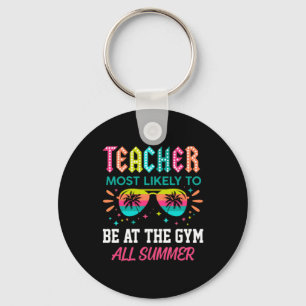 Teacher School Funny Gym Fitness Workout Cute Key Ring