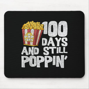 Teacher School Student Popcorn 100 Days Of School Mouse Pad