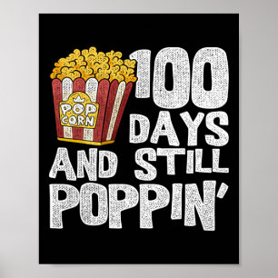 Teacher School Student Popcorn 100 Days Of School Poster