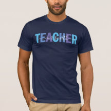 Teacher Script Name Blue and Purple Mens