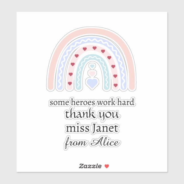 Teacher Simple Christmas Thank You Rainbow Gift (Sheet)