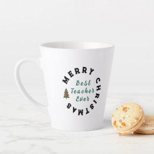Teacher Simple Christmas Thank You Rainbow Gift Latte Mug