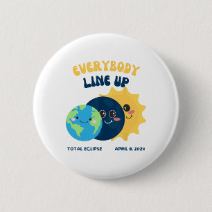 Teacher Solar Eclipse April 8 2024 Cute Earth Sun 6 Cm Round Badge