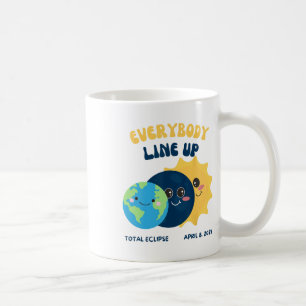 Teacher Solar Eclipse April 8 2024 Cute Earth Sun Coffee Mug