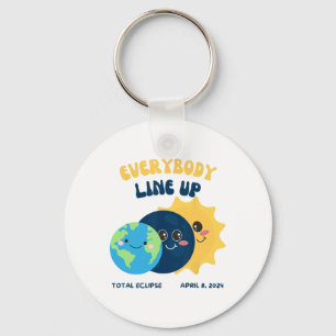 Teacher Solar Eclipse April 8 2024 Cute Earth Sun Key Ring
