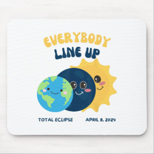 Teacher Solar Eclipse April 8 2024 Cute Earth Sun Mouse Pad