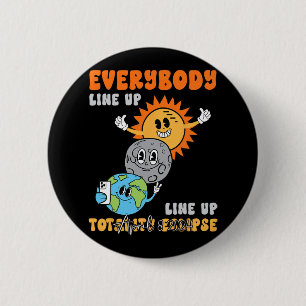 Teacher Solar Eclipse April 8 2024 Funny Cute Eart 6 Cm Round Badge