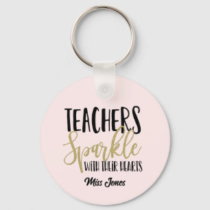 Teacher sparkle with their hearts key ring