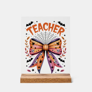 Teacher Spooky Halloween Acrylic Sign