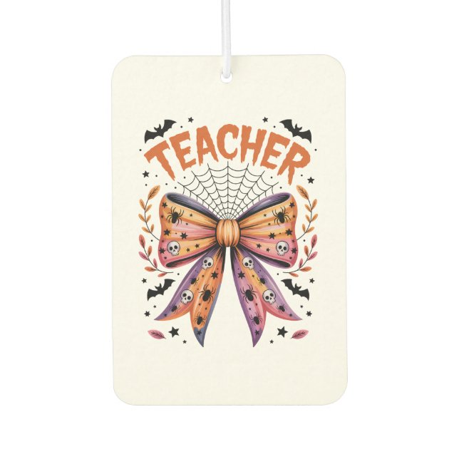 Teacher Spooky Halloween Car Air Freshener (Front)