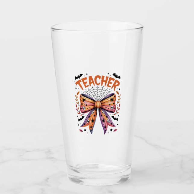 Teacher Spooky Halloween Glass (Front)
