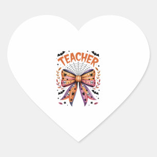 Teacher Spooky Halloween Heart Sticker