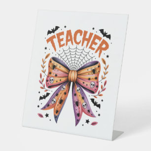 Teacher Spooky Halloween Pedestal Sign