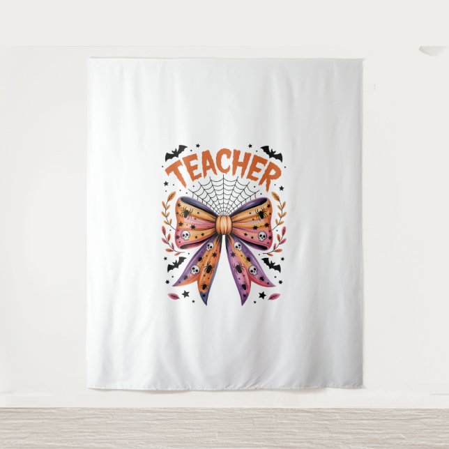 Teacher Spooky Halloween Tapestry (Front)