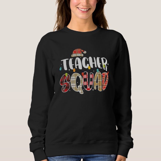 Teacher Squad Family Group Matching Christmas Paja Sweatshirt (Front)