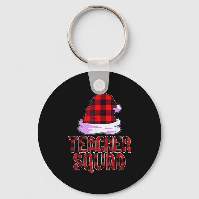 Teacher Squad Reindeer Funny Teacher Christmas Par Key Ring (Front)
