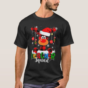 Teacher Squad Reindeer Funny Teacher Christmas Xma T-Shirt