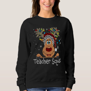 Teacher Squad Reindeer  Teacher Christmas Xmas 1 Sweatshirt