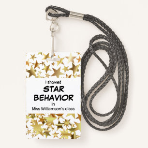 Teacher STAR BEHAVIOR Pupil Award ID Badge