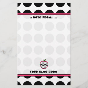 Teacher Stationery - Polka Dot Apple