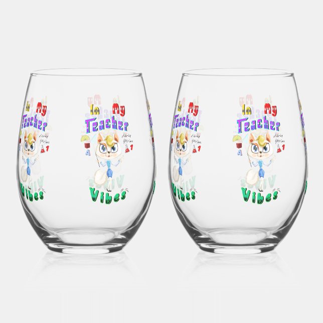 Teacher Stemless Wine Glass (Front)