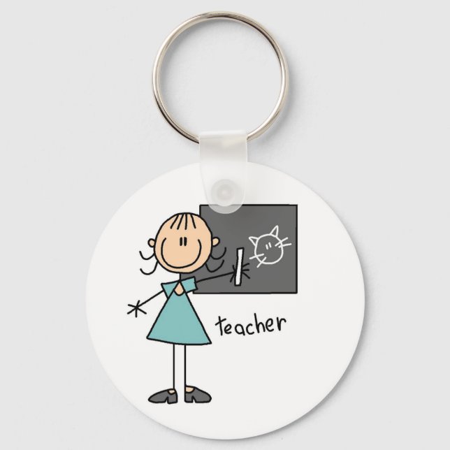 Teacher Stick Figure Key Ring (Front)