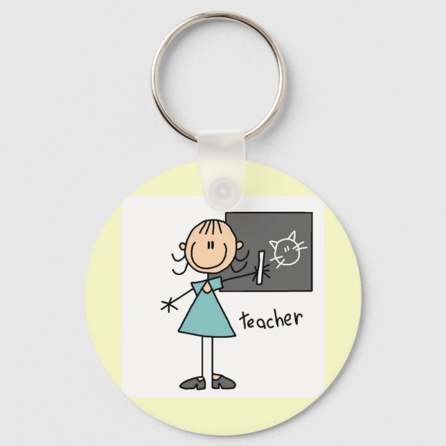Teacher Stick Figure Key Ring (Front)