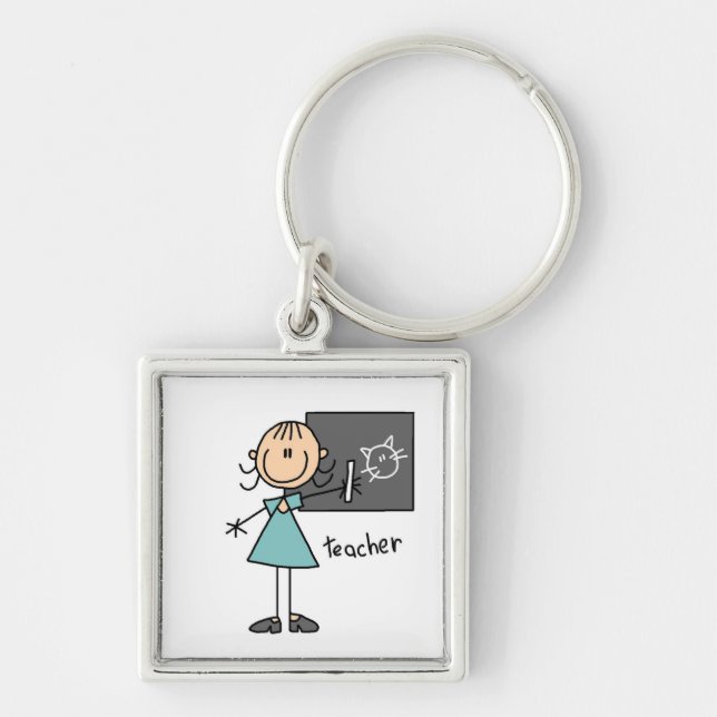 Teacher Stick Figure Key Ring (Front)