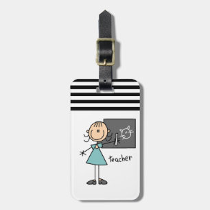 Teacher Stick Figure Luggage Tag