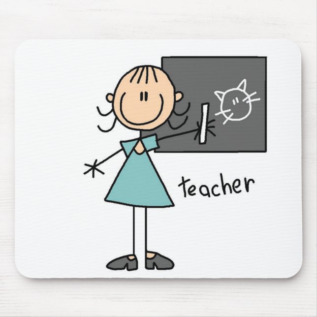 Teacher Stick Figure Mousepad (Front)