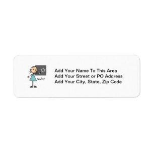 Teacher Stick Figure Return Address Label