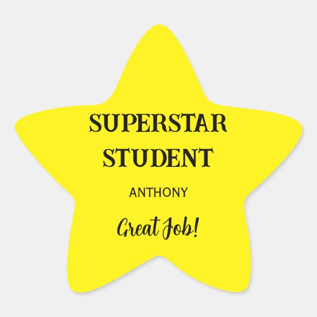 Teacher stickers for star students (Front)