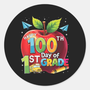 Teacher Student 100 Day Of School Costume Apparel. Classic Round Sticker